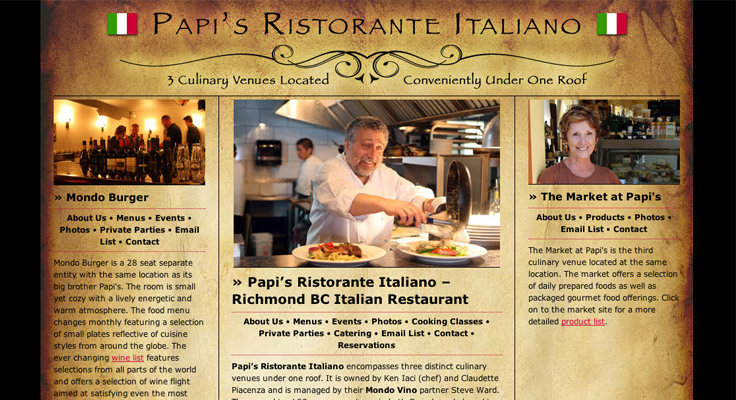WordPress Website: Papi's Ristorante Italiano